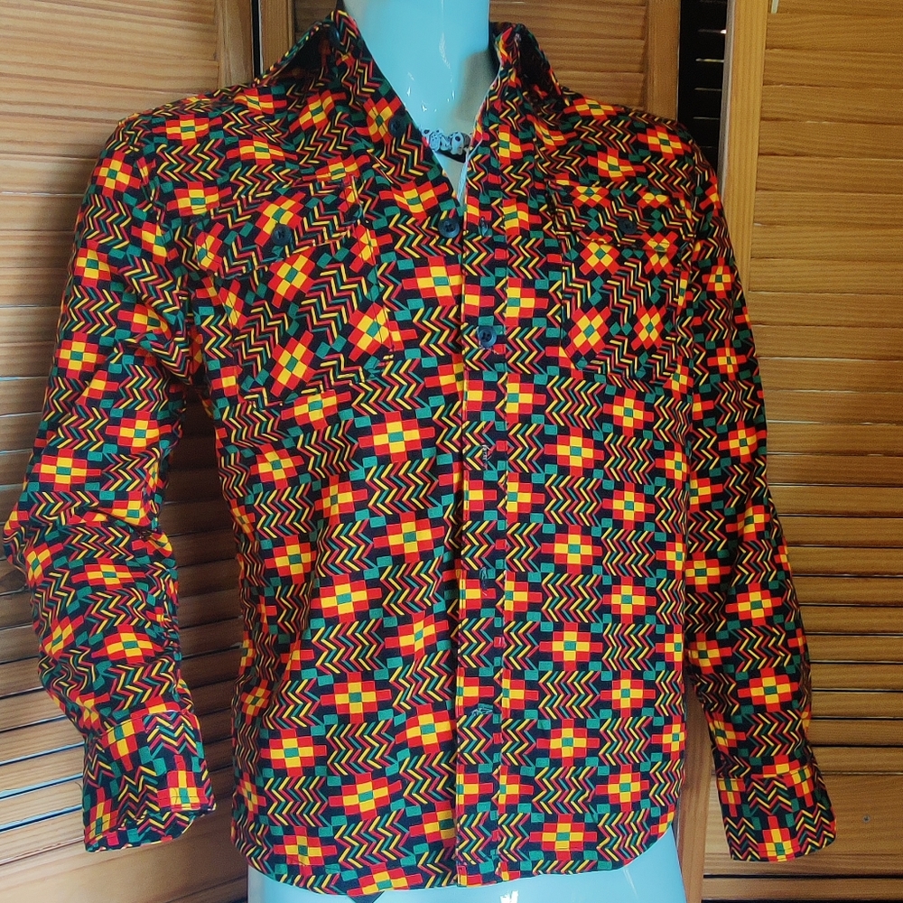 Kente Print Shacket - Picture 4 of 8